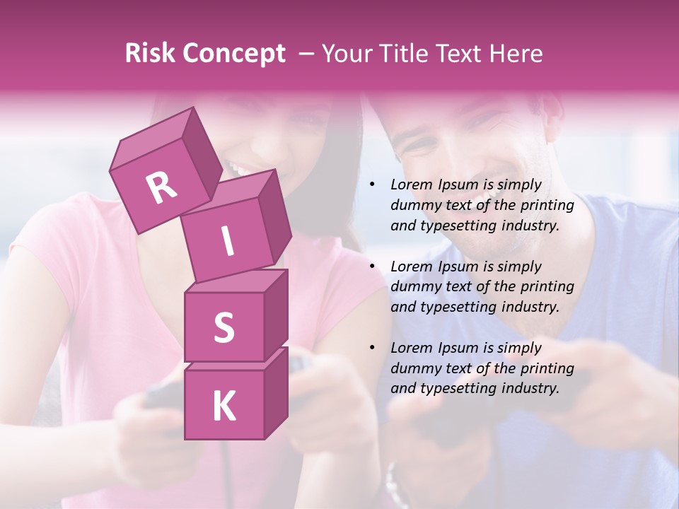 Game Joyful Woman PowerPoint Template