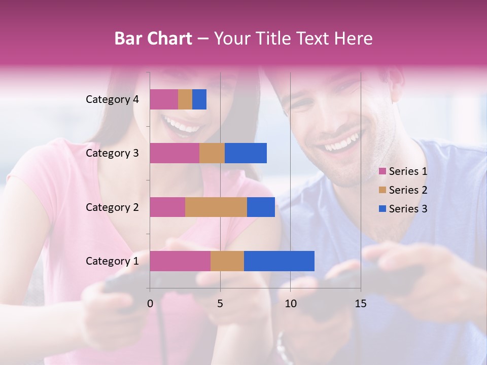 Game Joyful Woman PowerPoint Template
