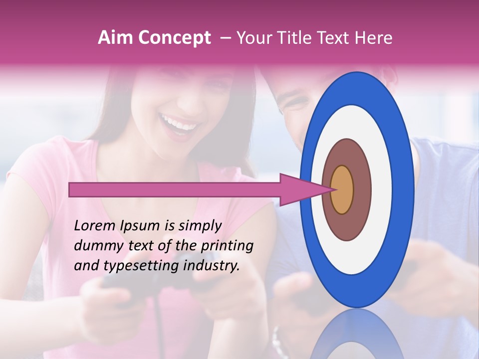 Game Joyful Woman PowerPoint Template