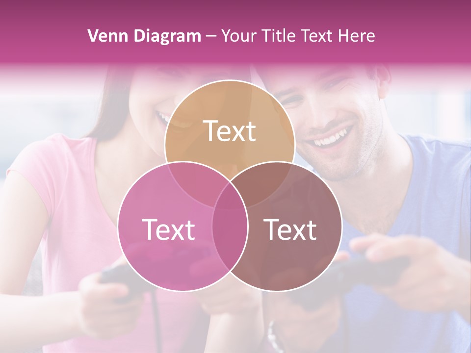 Game Joyful Woman PowerPoint Template