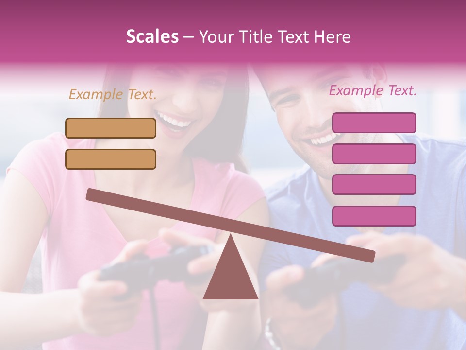 Game Joyful Woman PowerPoint Template