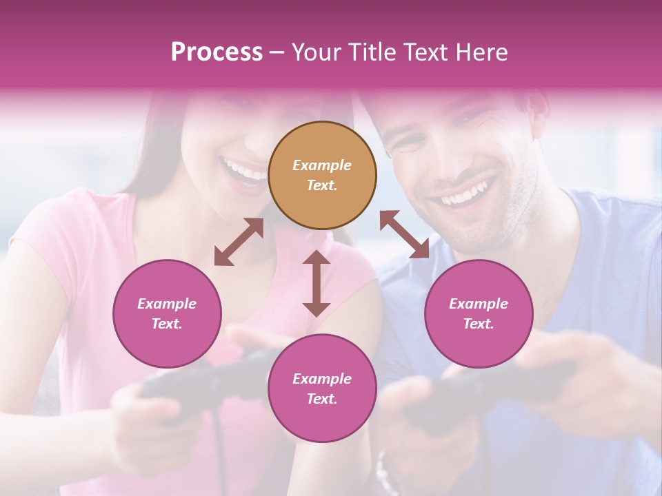 Game Joyful Woman PowerPoint Template