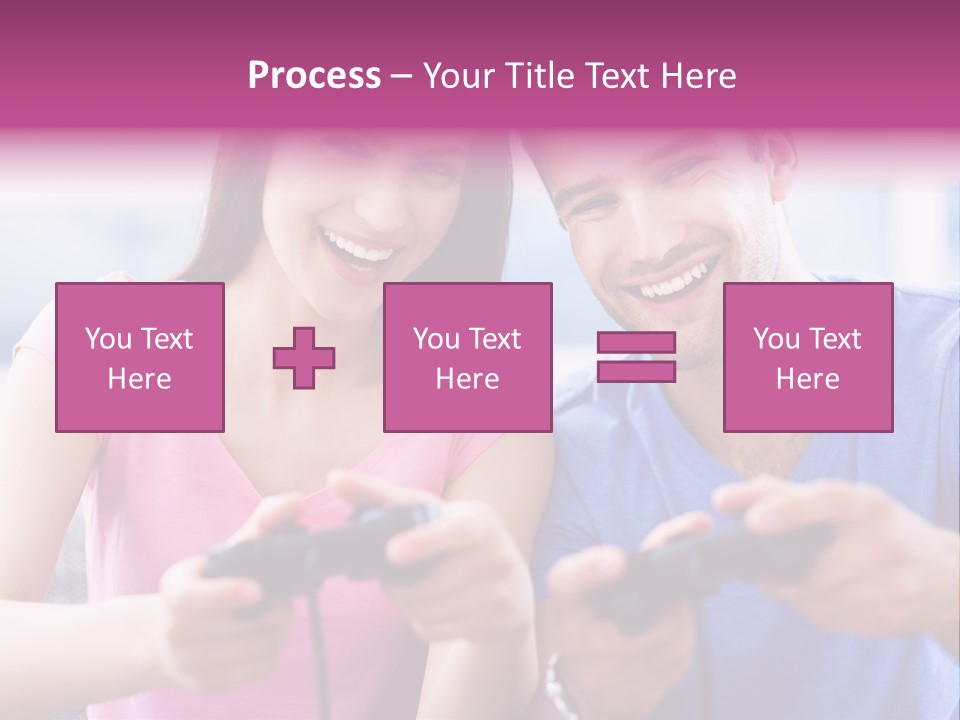 Game Joyful Woman PowerPoint Template