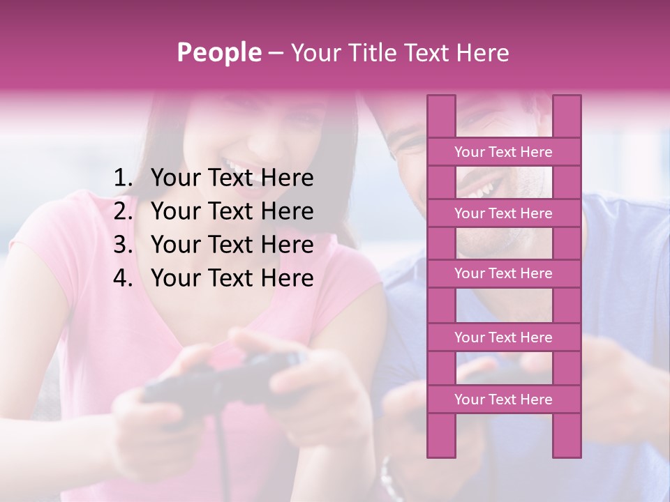 Game Joyful Woman PowerPoint Template