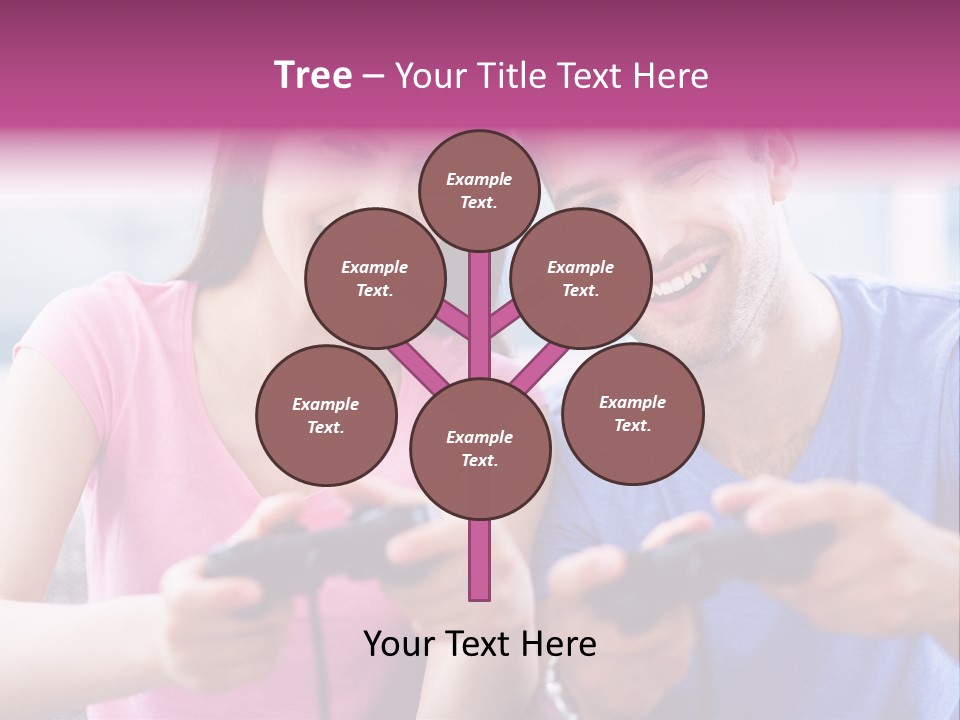 Game Joyful Woman PowerPoint Template