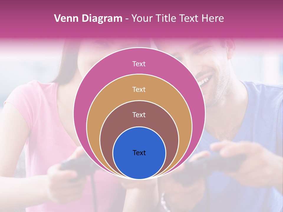 Game Joyful Woman PowerPoint Template