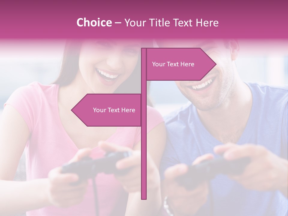 Game Joyful Woman PowerPoint Template