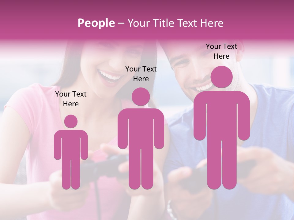 Game Joyful Woman PowerPoint Template