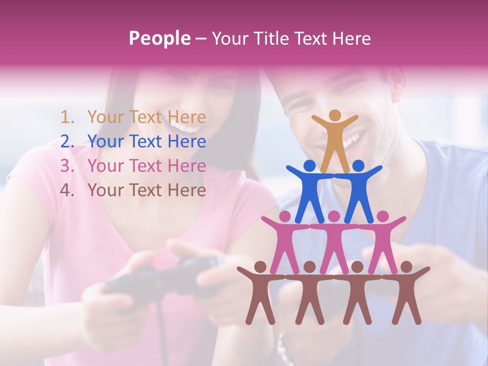 Game Joyful Woman PowerPoint Template