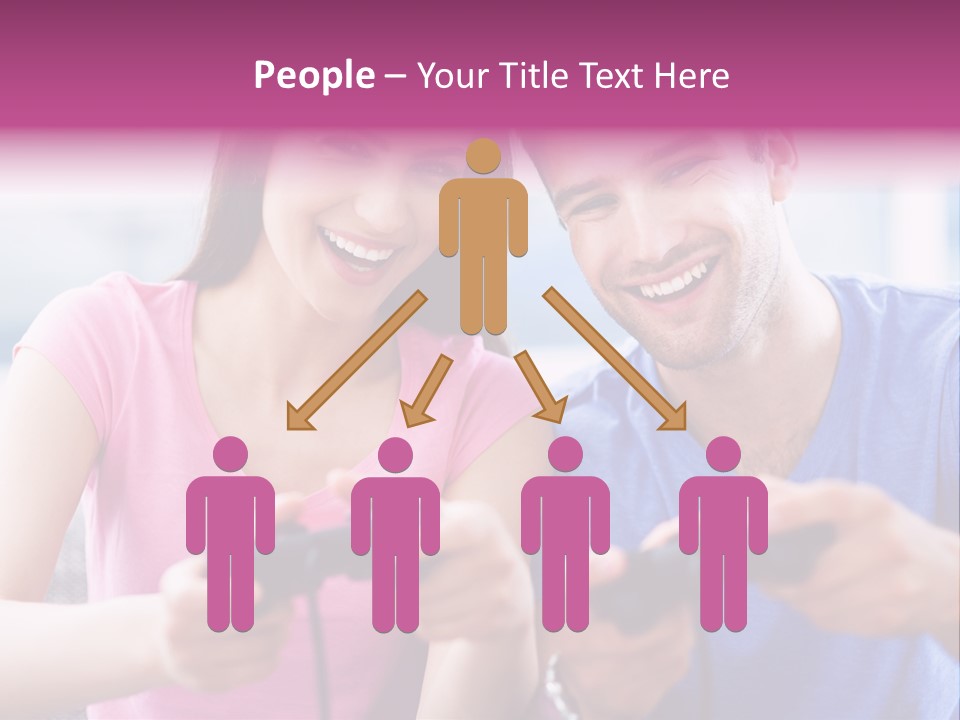 Game Joyful Woman PowerPoint Template