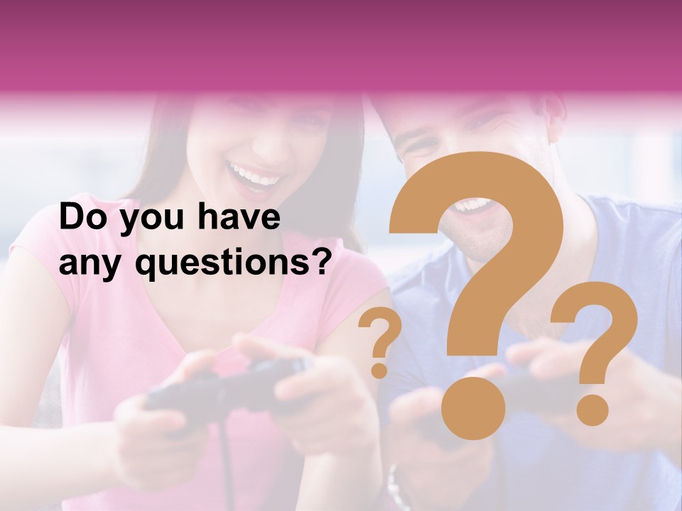 Game Joyful Woman PowerPoint Template