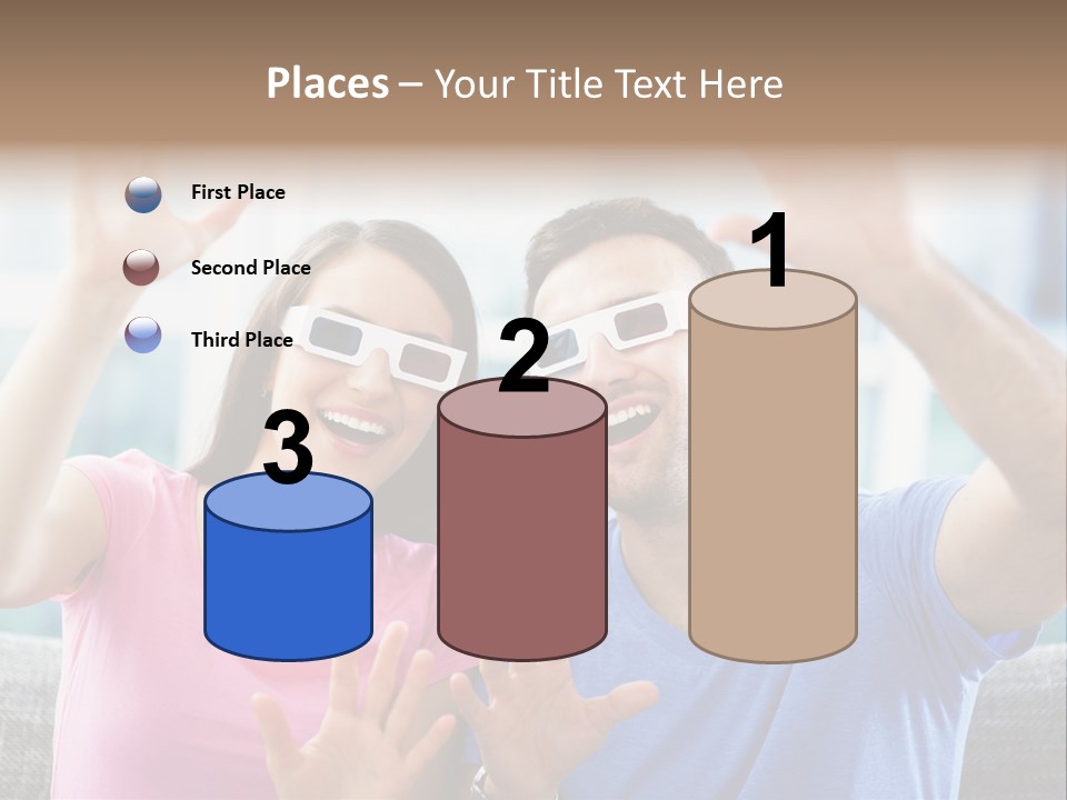 Woman Excited Man PowerPoint Template