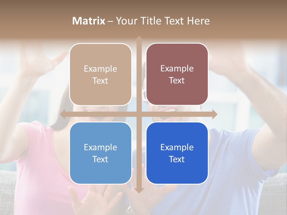 Woman Excited Man PowerPoint Template