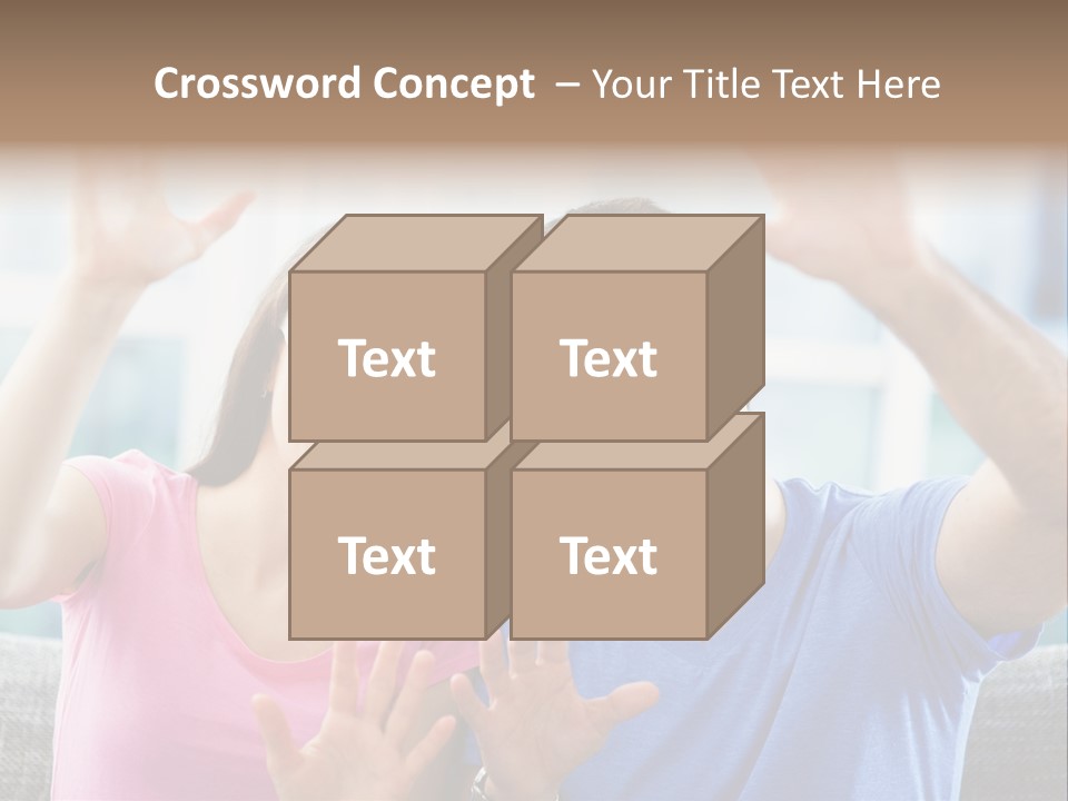 Woman Excited Man PowerPoint Template