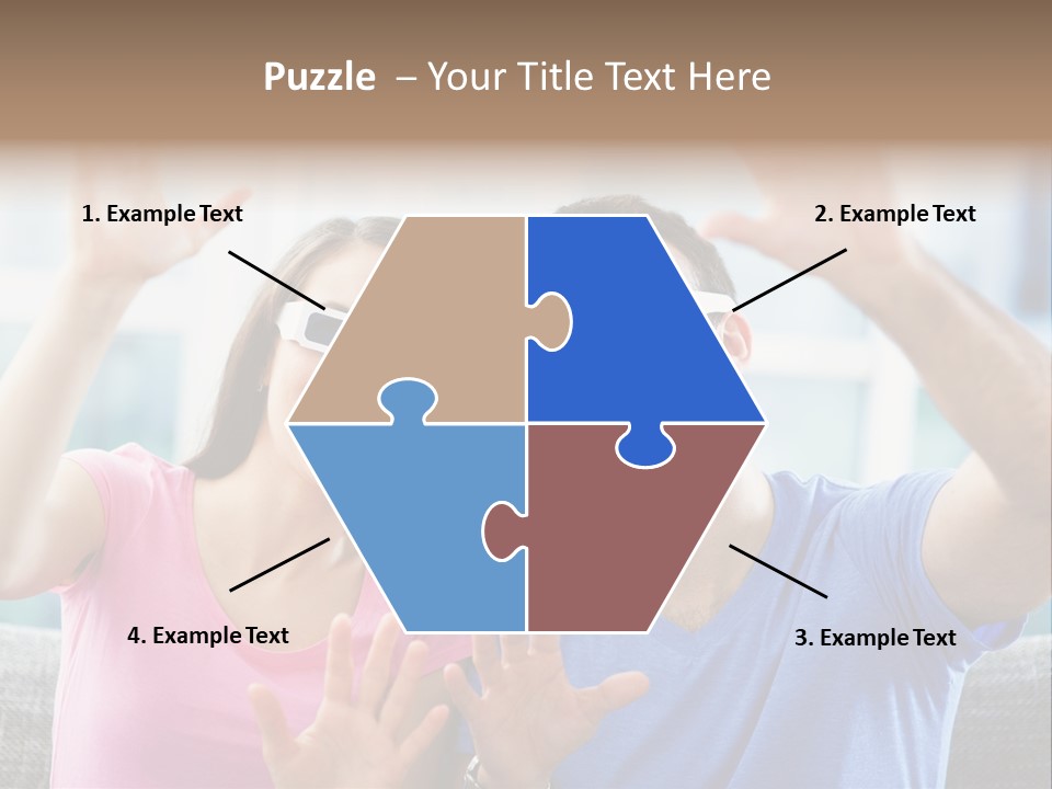 Woman Excited Man PowerPoint Template