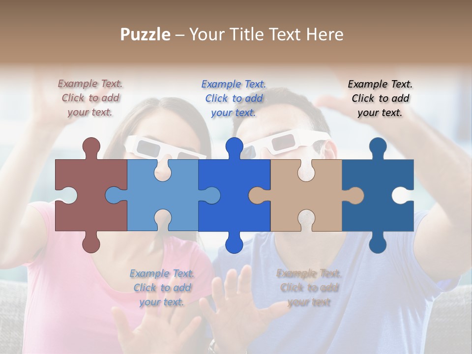 Woman Excited Man PowerPoint Template