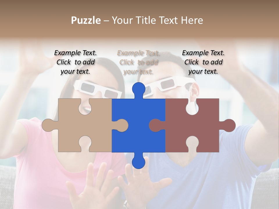 Woman Excited Man PowerPoint Template