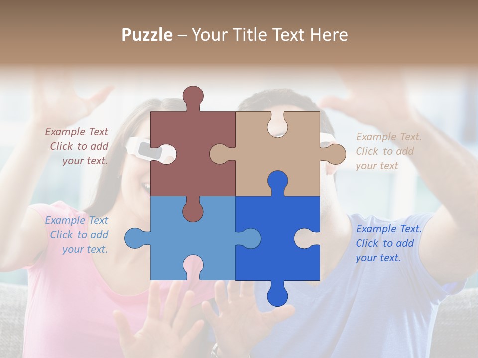 Woman Excited Man PowerPoint Template