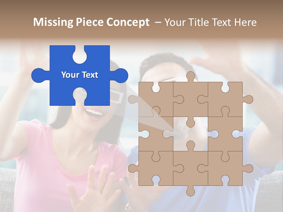 Woman Excited Man PowerPoint Template