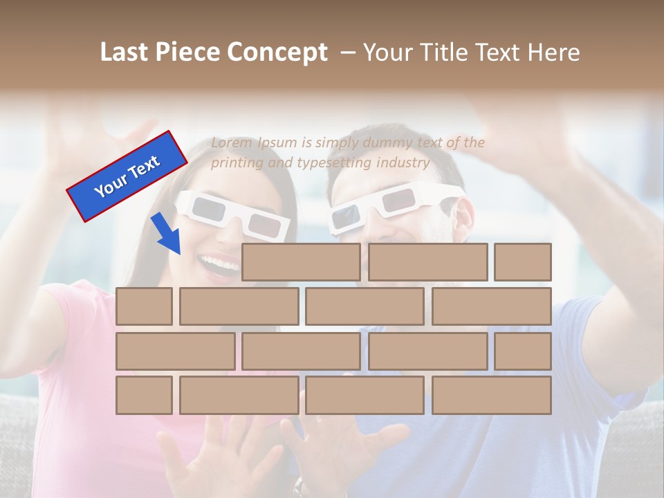 Woman Excited Man PowerPoint Template