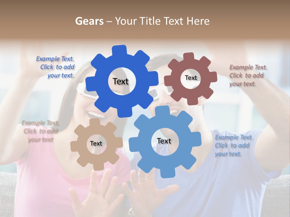 Woman Excited Man PowerPoint Template