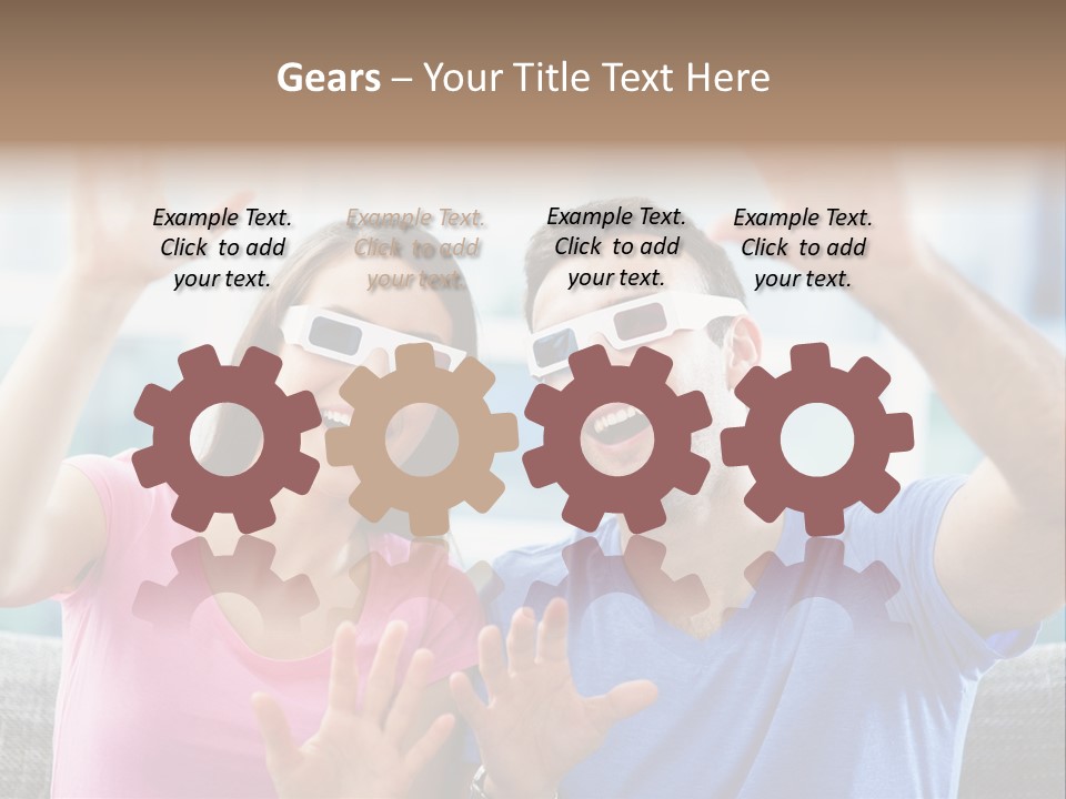 Woman Excited Man PowerPoint Template