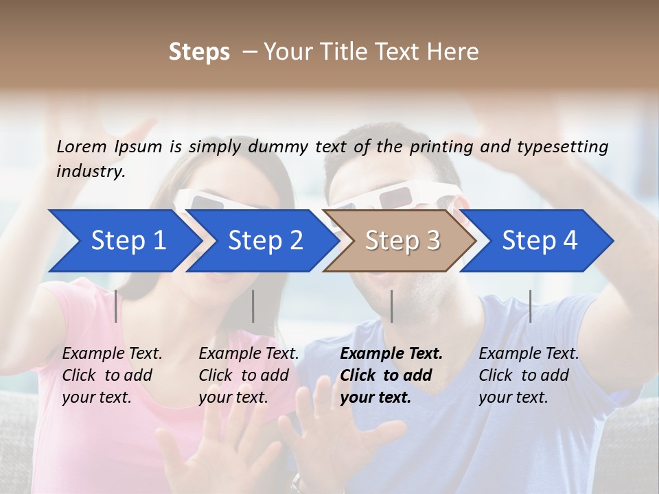 Woman Excited Man PowerPoint Template