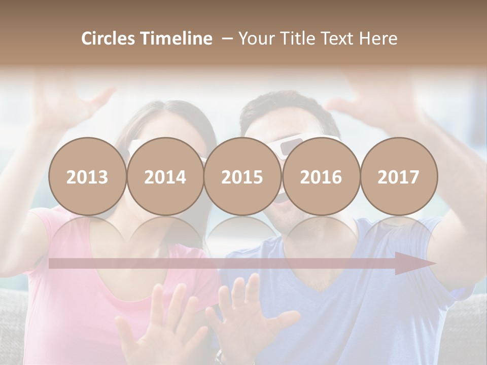 Woman Excited Man PowerPoint Template