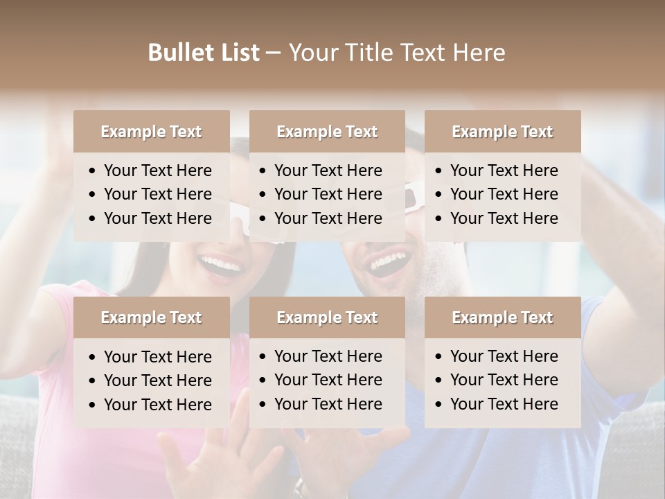 Woman Excited Man PowerPoint Template