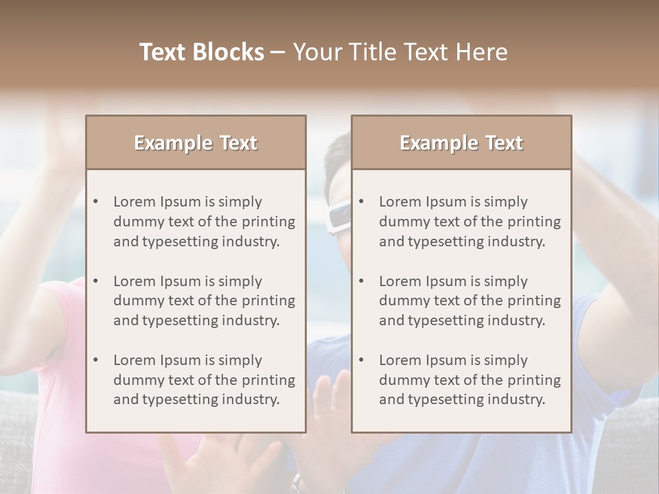Woman Excited Man PowerPoint Template