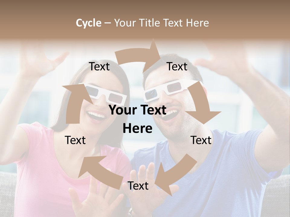 Woman Excited Man PowerPoint Template