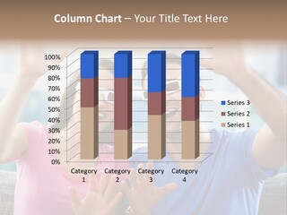 Woman Excited Man PowerPoint Template