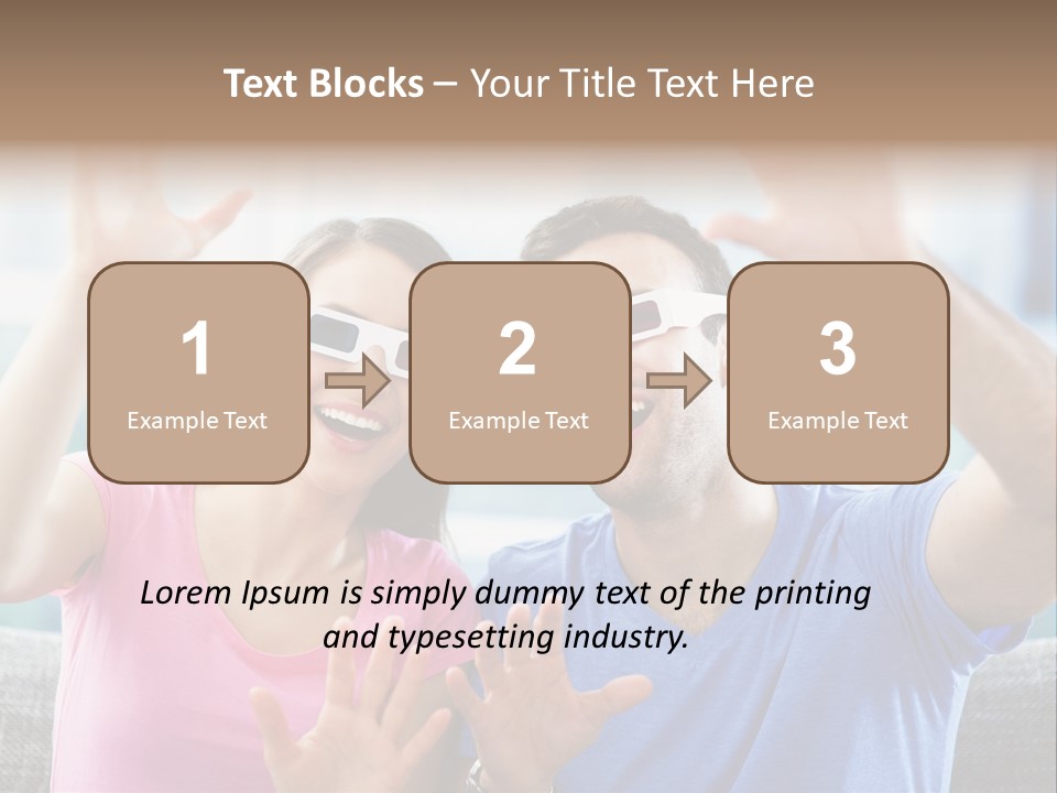 Woman Excited Man PowerPoint Template