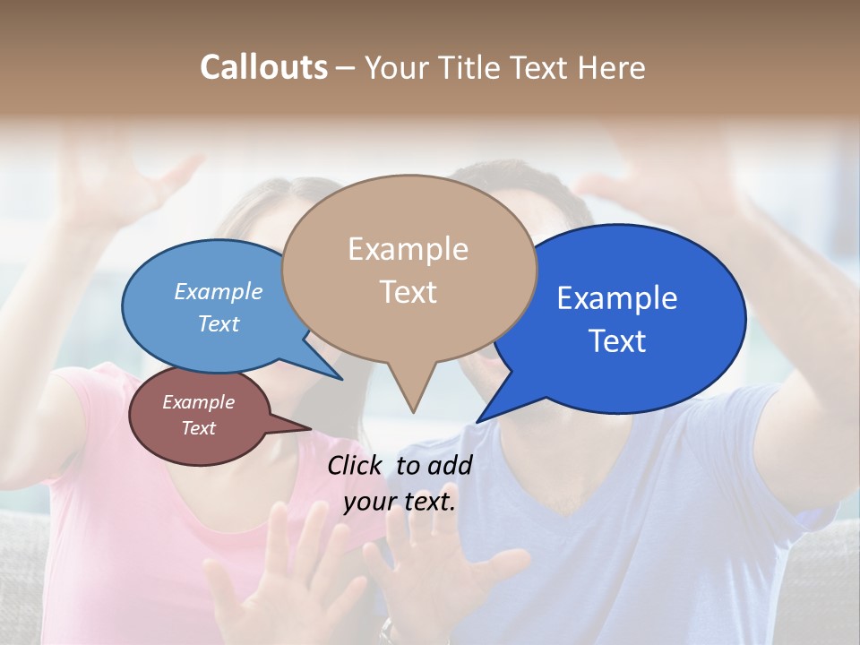 Woman Excited Man PowerPoint Template