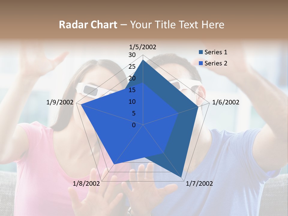 Woman Excited Man PowerPoint Template
