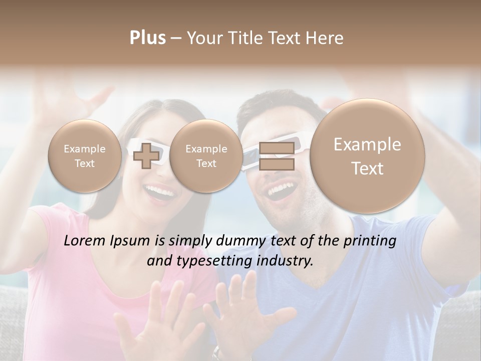 Woman Excited Man PowerPoint Template