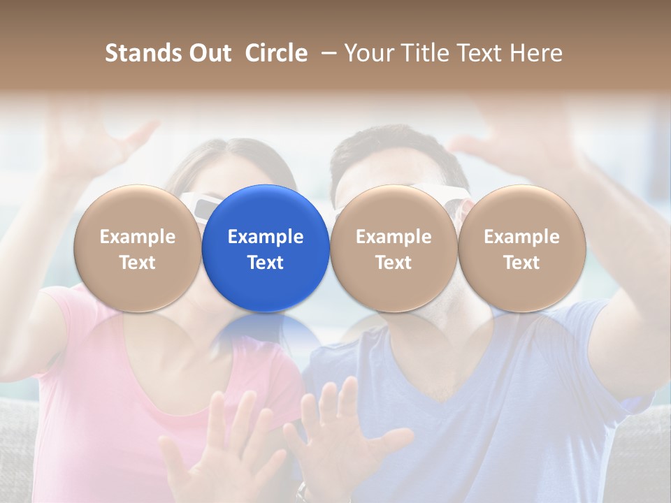 Woman Excited Man PowerPoint Template