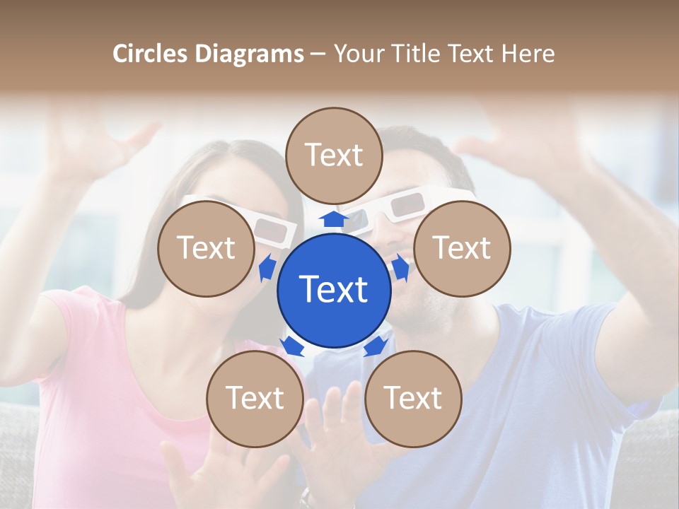 Woman Excited Man PowerPoint Template