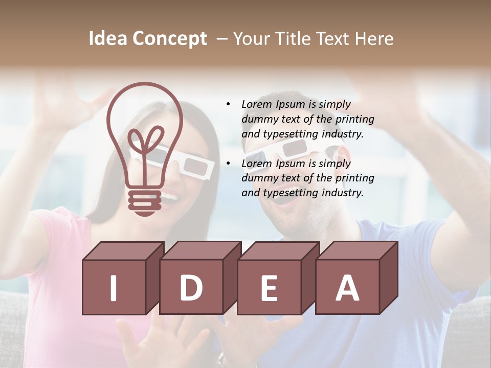 Woman Excited Man PowerPoint Template