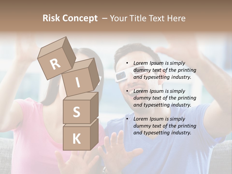 Woman Excited Man PowerPoint Template