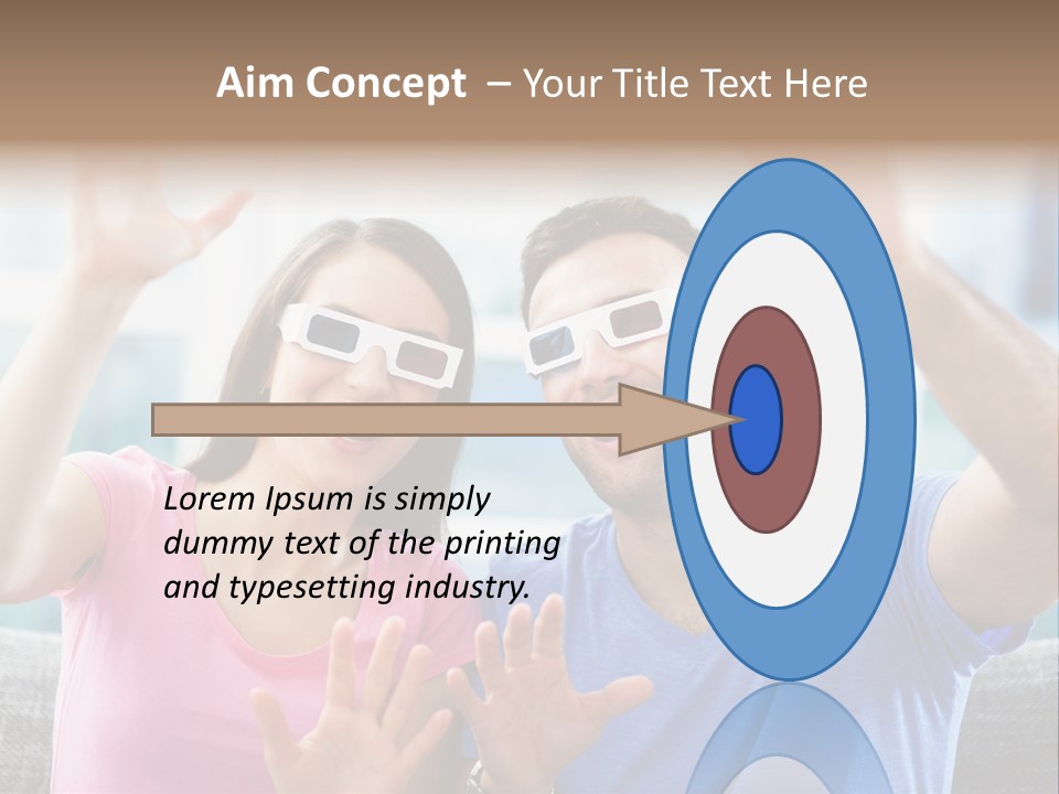 Woman Excited Man PowerPoint Template