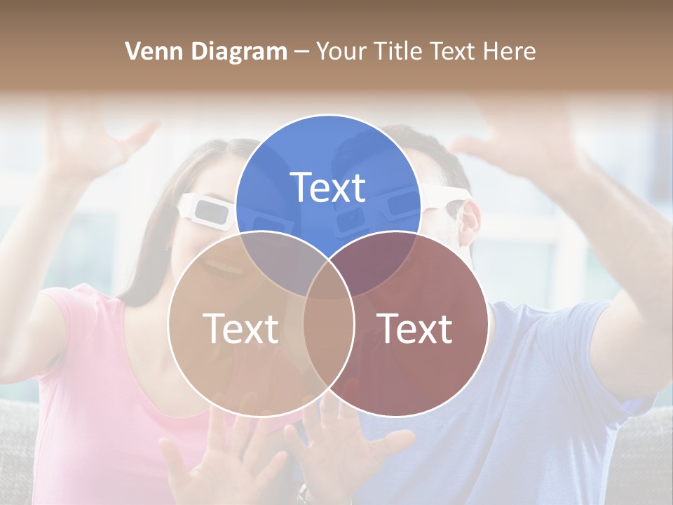 Woman Excited Man PowerPoint Template