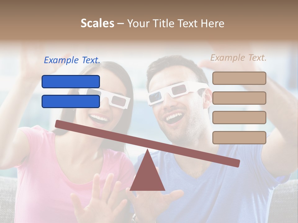 Woman Excited Man PowerPoint Template