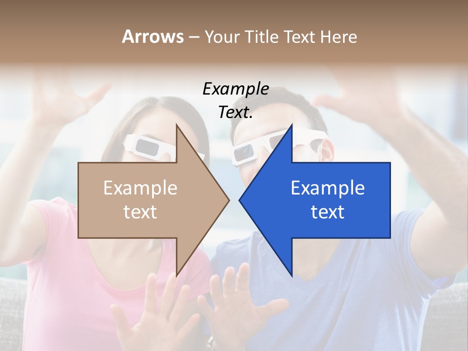 Woman Excited Man PowerPoint Template