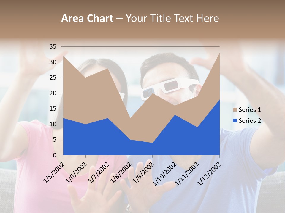 Woman Excited Man PowerPoint Template