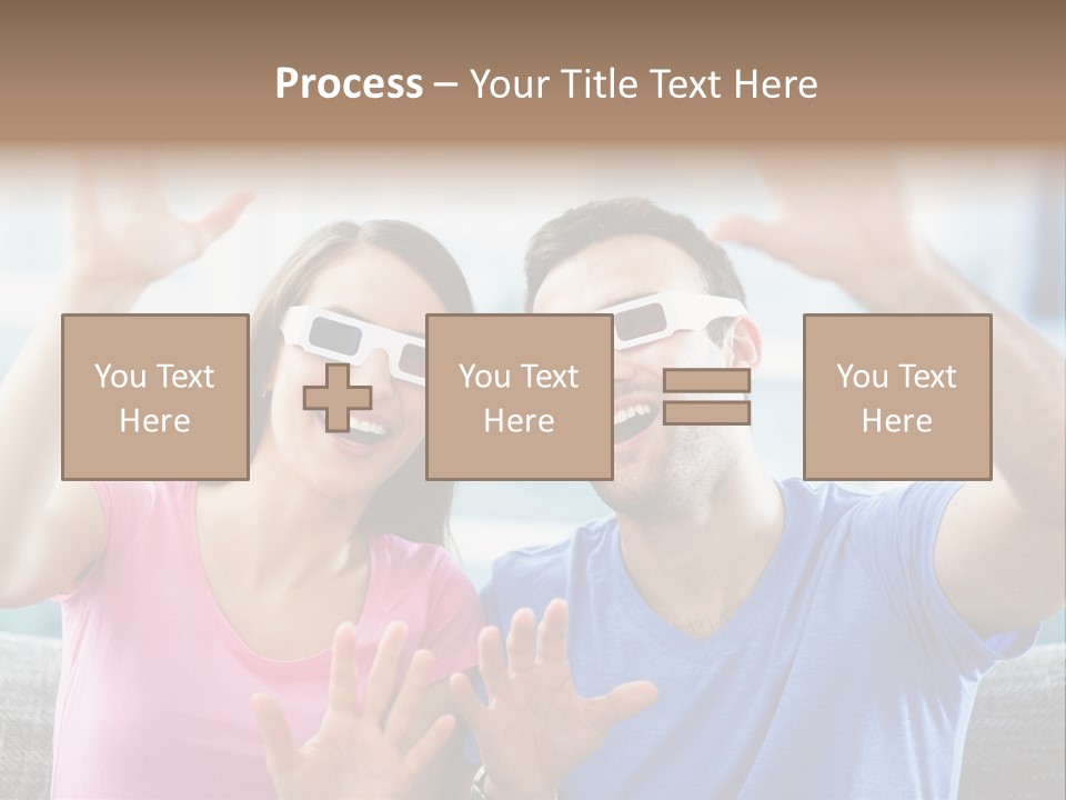 Woman Excited Man PowerPoint Template