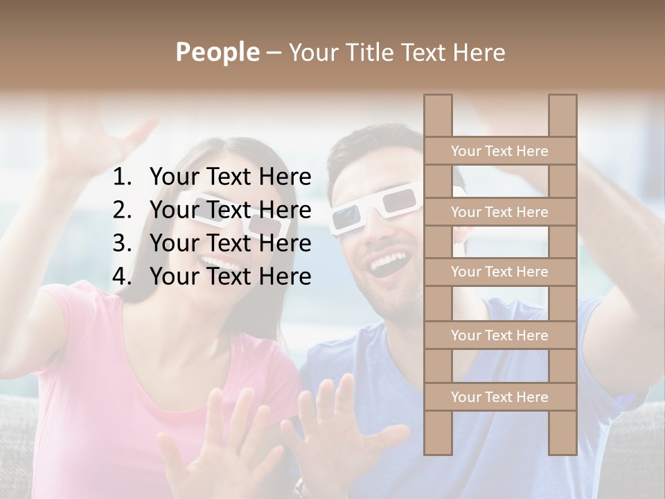 Woman Excited Man PowerPoint Template