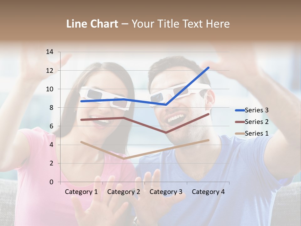 Woman Excited Man PowerPoint Template