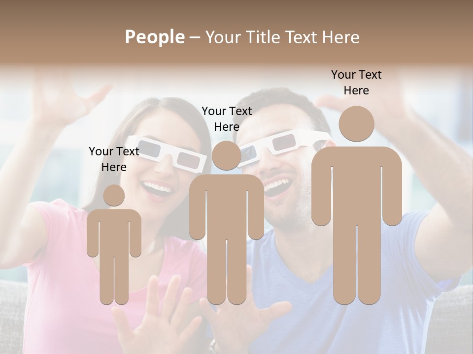 Woman Excited Man PowerPoint Template