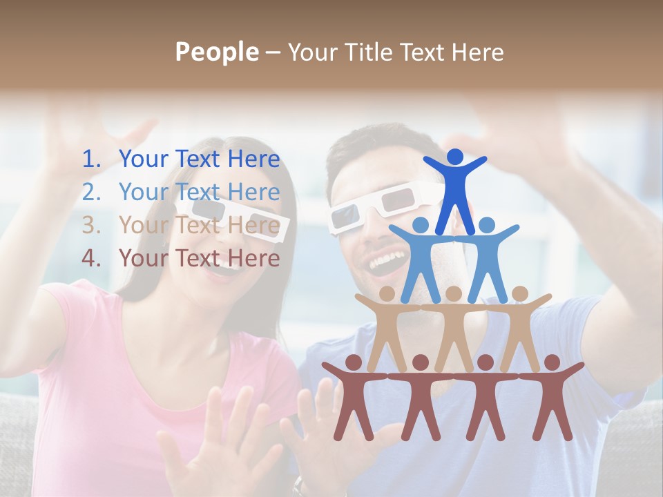 Woman Excited Man PowerPoint Template